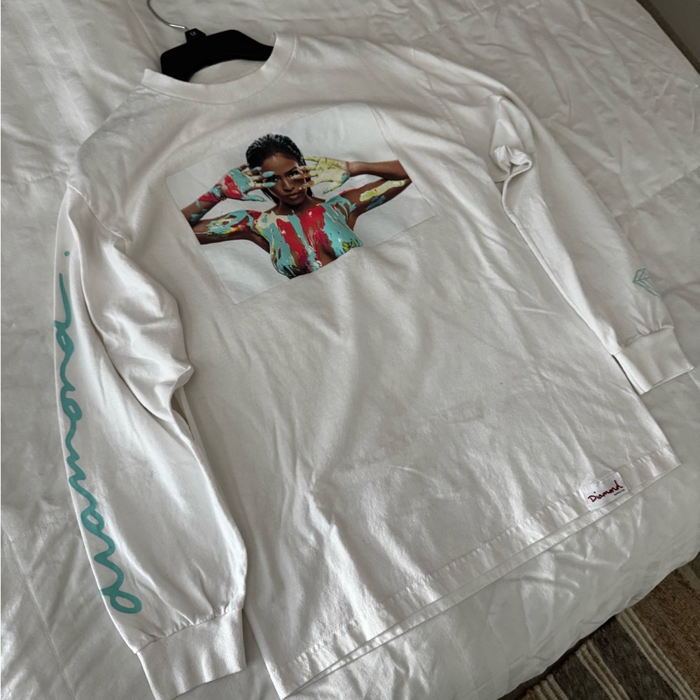 Cassie x Diamond Supply Co. White Long Sleeve Tee